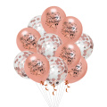 Multi Color Latex Fashion Round Standard Ballon 12 Zoll gedrucktes Roségold Happy New Year 2020 Set Lieferanten